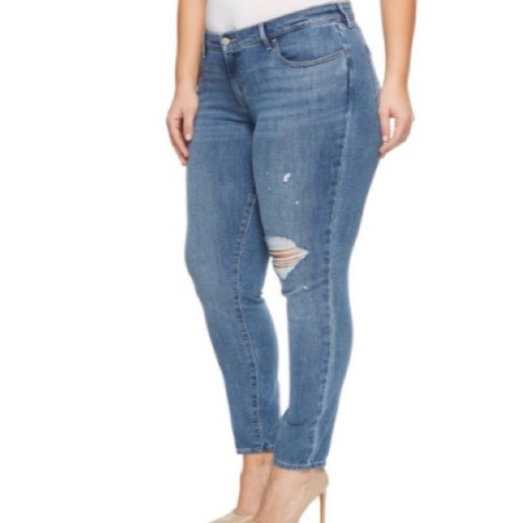 Levi's Sculpt 711 Skinny Outta Time Blue Jeans Plus Size 24W - Picture 9 of 9